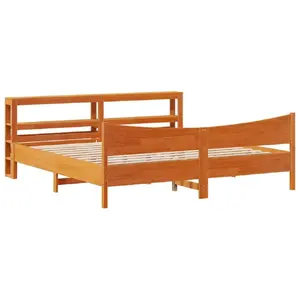 Каркас кровати VidaXL 3306296 — коричневый, ширина 186 × длина 225 см, высота 82 см