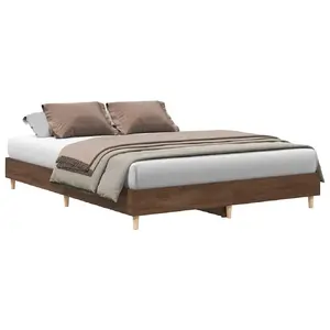 Каркас кровати VidaXL 3328714 — цвет дуб, ширина 153 см, длина 2,03 м, высота 25 см