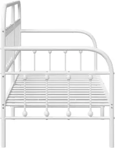 Gultas rāmis VidaXL metāla 75 x 190 cm balts — vienvietīgs gultas rāmis