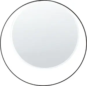 Sienas spogulis Beliani AGDE apaļš ar metāla rāmīti Ø 50 cm melns
