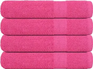 Towels for sauna VidaXL set of 4, pink, 80 x 200 cm, 100% cotton