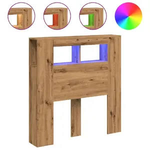Изголовье и изножье VidaXL 857693, древесина дуб/орех (Oak), ширина 2000 мм, высота изголовья 103,5 см, глубина 185 мм