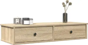 Настенная полка с ящиками VidaXL, цвет дуб Sonoma, 100 x 37,5 x 19 см
