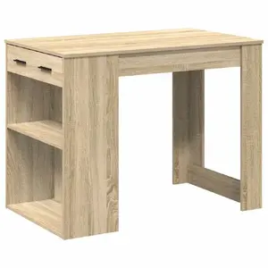 Virtuves/ēdamistabas galds VidaXL 858688 — ozolkoka virsma, 1020×620×775 mm, slodze līdz 60 kg