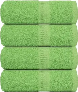 Towels VidaXL set of 4 green 30x30 cm 360 g/m² 100% cotton