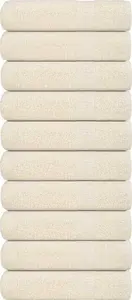 Towel set VidaXL 10-piece hand towels 50x100 cm 100% cotton cream