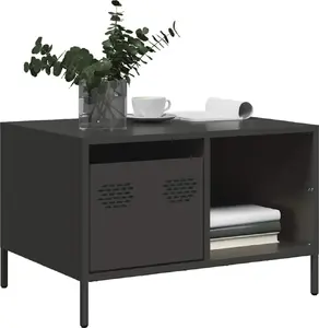 Кофейный стол VidaXL 68,5×50×43,5 см, черная холоднокатаная сталь