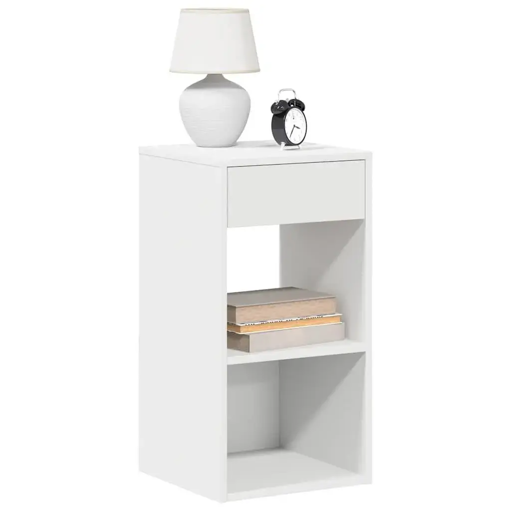 VidaXL naktsgaldiņš 858714 — balts, 1 atvilktne Photo 2