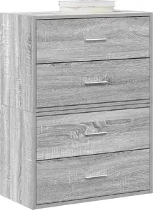 Комод VidaXL с 2 выдвижными ящиками, 2 шт., серый дуб Sonoma, 60x31x40 см