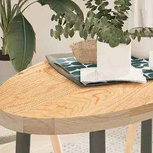 Столешница VidaXL 100x50x4 см, массив дуба, овальная