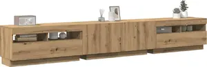 ТВ-тумба VidaXL модель 3329168 с LED-подсветкой, цвет дуб artisan, 260 x 35 x 40 см