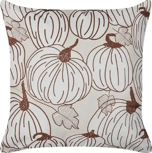 Decorative cushion Beliani GOURD 45 x 45 cm, velvet cover, beige