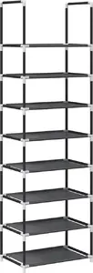 Shoe Rack VidaXL 8-Tier Black 44x28x145 cm — metal organizer for shoes