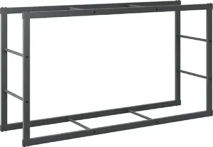 Firewood rack VidaXL steel 110x30x61 cm black — outdoor/indoor wood storage