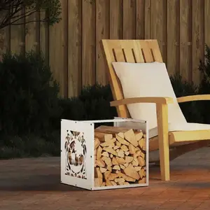Firewood Rack VidaXL model 864250, white, cold-rolled steel