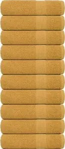 Towels set VidaXL 10-piece shower towels, golden, 360 GSM, 100% cotton