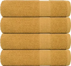 Bath Towel Set VidaXL 4 pcs 100x150 cm 360 gsm 100% cotton gold