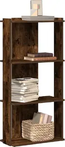 Книжная полка 3 уровня VidaXL модель 860269, цвет «дымчатый дуб», 60x30x120 см
