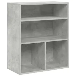Книжный шкаф VidaXL 860313, серый, каркас и полки из дерева, 600×300×715 мм