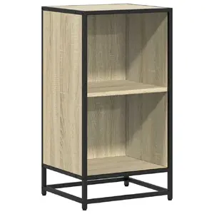 Grāmatu plaukts VidaXL 849095 — Ozola plaukti, Metāla rāmis, 400×350×760 mm