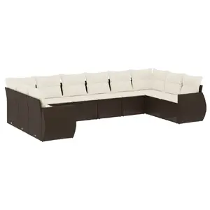 Outdoor furniture set VidaXL 3254210, 10-piece patio seating and table set
