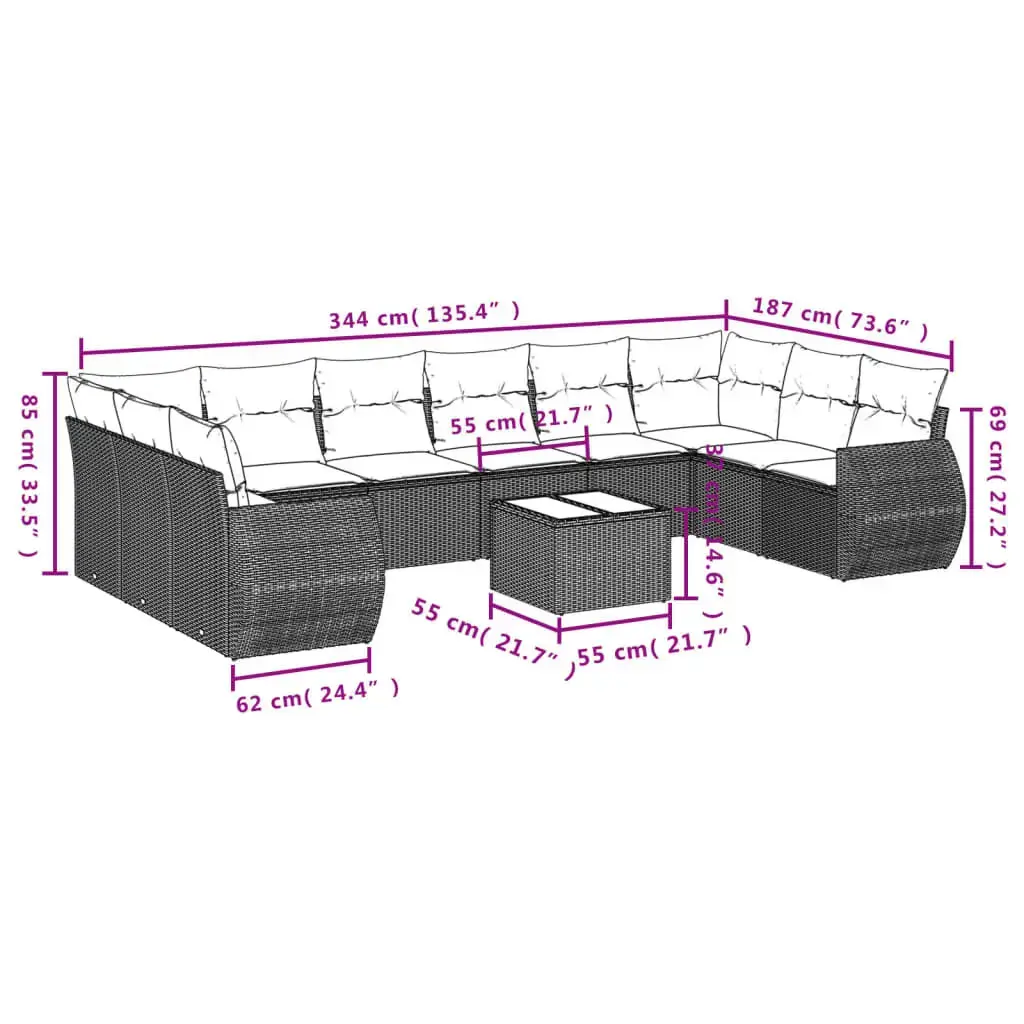 VidaXL outdoor furniture set 3254210 Photo 3