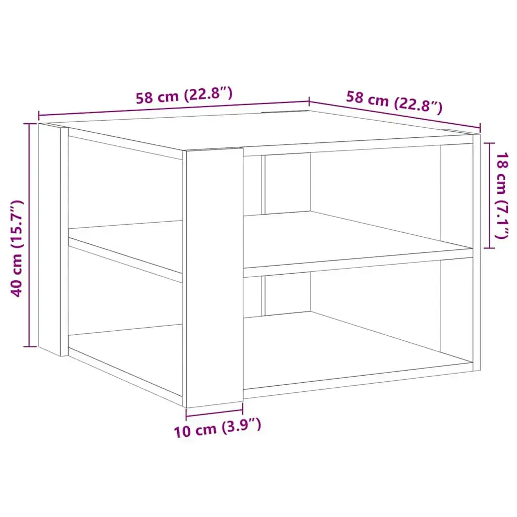 VidaXL 856497 kafijas/sānu galds 58×58×40 cm Photo 9