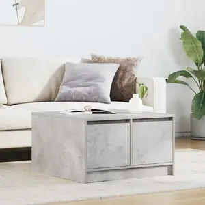Coffee table VidaXL model 3328411 concrete grey 70.5×70×40 cm with drawers