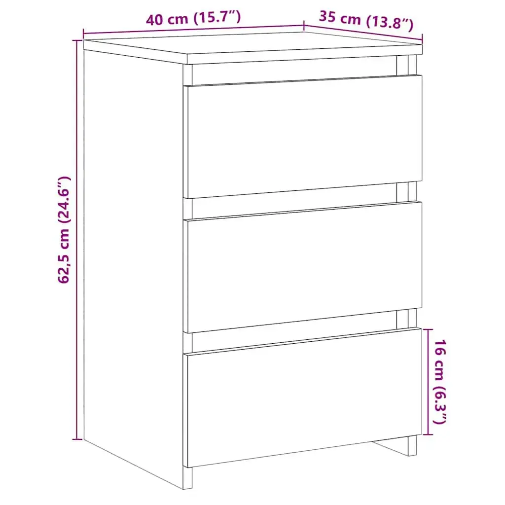 Тумбочка VidaXL 856523 Wood 400×350×625 мм Photo 11