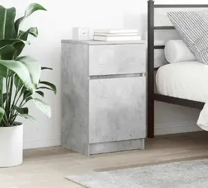 Ночные тумбы пара VidaXL модель 861326 Бетонно-серый, клееное дерево 39×35×65 см