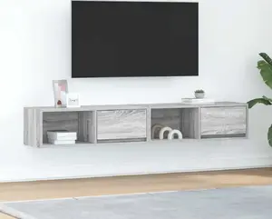 Тумбы под ТВ VidaXL 2 шт., серо‑сономский ламинат, 80 x 31 x 25,5 см