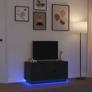 ТВ-тумба VidaXL модель 861410 Черный дуб с LED-подсветкой 100x41x50 см