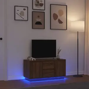 ТВ-тумба VidaXL 861415 Коричневый дуб с LED-подсветкой 100x41x50 см
