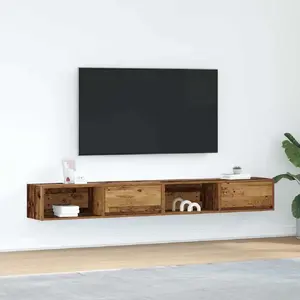 Тумбы под ТВ VidaXL 2 шт., состаренное клееное дерево, 100 x 31 x 25,5 см