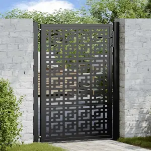 Садовые ворота VidaXL 105 x 130 см чёрные сталь узор креста