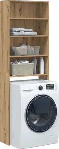 Шкаф над стиральной машиной VidaXL 64x24x190 см, цвет дуб artisan