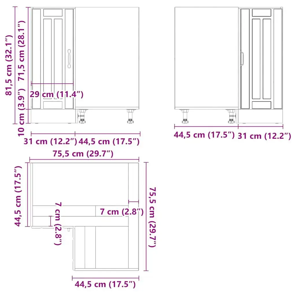 Kitchen/dining storage cabinet VidaXL 853752 Photo 12