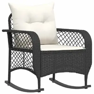 Āra krēsls VidaXL 4104193 — poliratanas un tērauda, ar polsterētu sēdekli, 670×750×750 mm, krēmkrāsa/balts