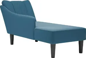 Шезлонг с правым подлокотником VidaXL модель 4009791, синий бархат