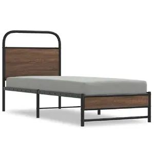 Каркас кровати VidaXL 4100473, цвет дуб, 85 см × 2,07 м, высота 100 см