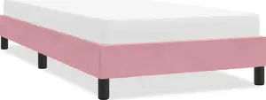 Каркас кровати с матрасом VidaXL 90x220 см розовый велюр