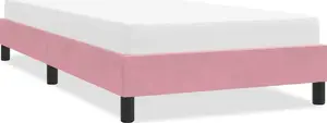 Каркас кровати с матрасом VidaXL 90x210 см, розовый велюр