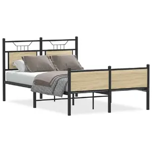 Основание кровати VidaXL 4106978 — цвет дуб, ширина 126 см, длина 2,07 м, высота 91,5 см