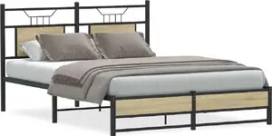 Каркас кровати VidaXL 150x200 см, дуб сонома, без матраса