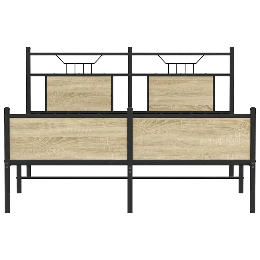 VidaXL gultas rāmis 4106980 ozols 147×196×91,5 cm Photo 5