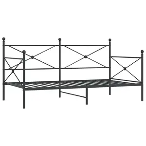 Диван-кровать VidaXL 4104669, чёрный стальной каркас, Ш1970 × Г1055 × В1070 мм