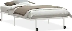 Рама кровати VidaXL 100x200 см складная стальная белая — без матраса