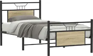 Кровать VidaXL модель 4106800, цвет дуб сонома, односпальная 75x190 см, без матраса