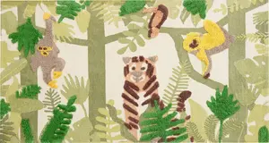 Children’s cotton rug Beliani 80 x 150 cm with jungle motif, multicolour