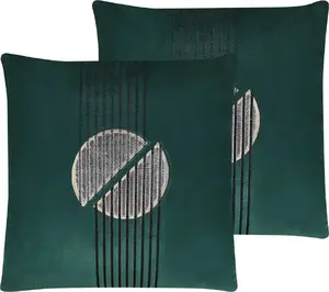 Декоративные велюровые подушки Shumee CEROPEGIA 45 x 45 см, зелёные, набор 2 шт.